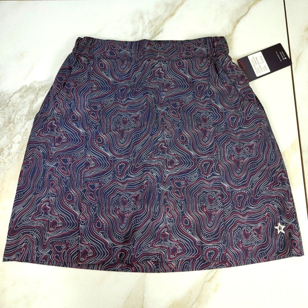 NWT Lohla Sport The Ink Swirl Skort Golf Skirt Shorts, Navy Red White, Sz 2